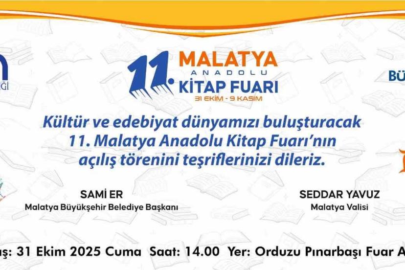 11. Malatya Anadolu Kitap ve Kültür Fuarı açılıyor