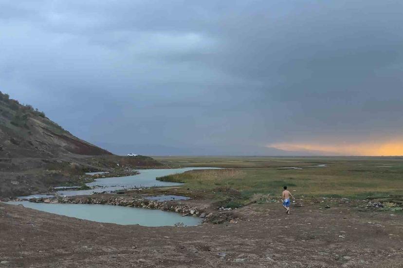 Aniden bastıran sağanak kaplıca keyfini böldü