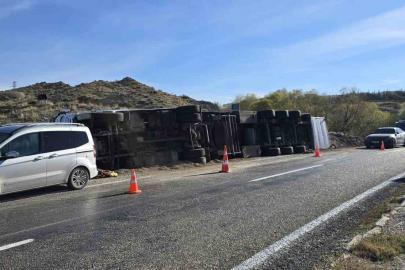 Ankara’da devrilen tırdaki 2 inek telef oldu