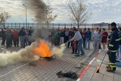 Babaeski KYK kız yurdunda yangın eğitimi