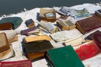 Batman Çayı kenarında çuval içinde çok sayıda dini kitap bulundu