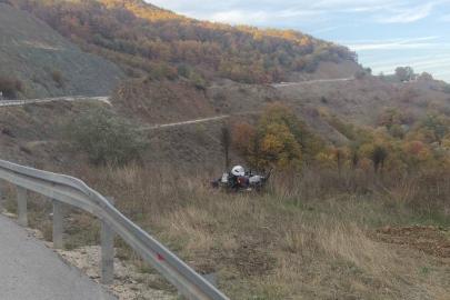 Bilecik’te kontrolden çıkan motosiklet devrildi, sürücüsü yaralandı