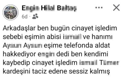 Bolu’da eşini öldüren zanlı, cinayeti sosyal medyadan itiraf etti