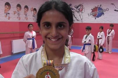 Boyu uzasın diye taekwandoya giden Siirtli Elif, Moldova’da aldın madalya kazandı
