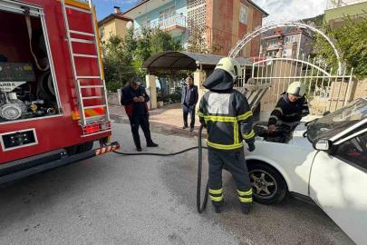 Burdur’da otomobilde yangın
