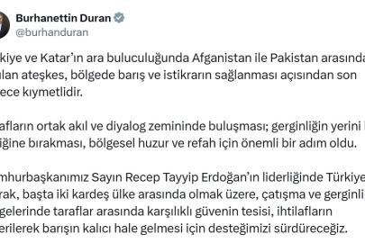 Burhanettin Duran’dan Afganistan-Pakistan ateşkesi açıklaması