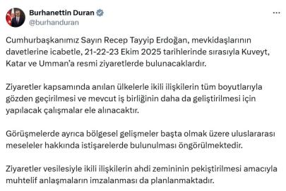 Cumhurbaşkanı Erdoğan, Kuveyt, Katar ve Umman’ı ziyaret edecek