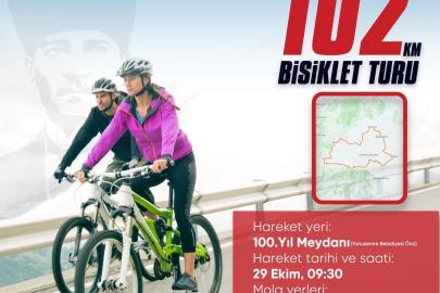 Cumhuriyetin 102. yaşına 102 kilometrelik bisiklet turu