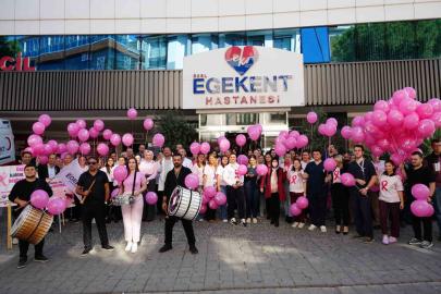 Denizli Egekent Hastanesi pembe yürüyüşle meme kanserine dikkat çekti