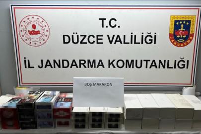 Düzce’de 86 bin makaron ele geçirildi