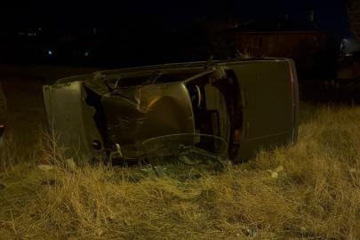 Erzincan’da takla atan otomobilin sürücüsü yaralandı