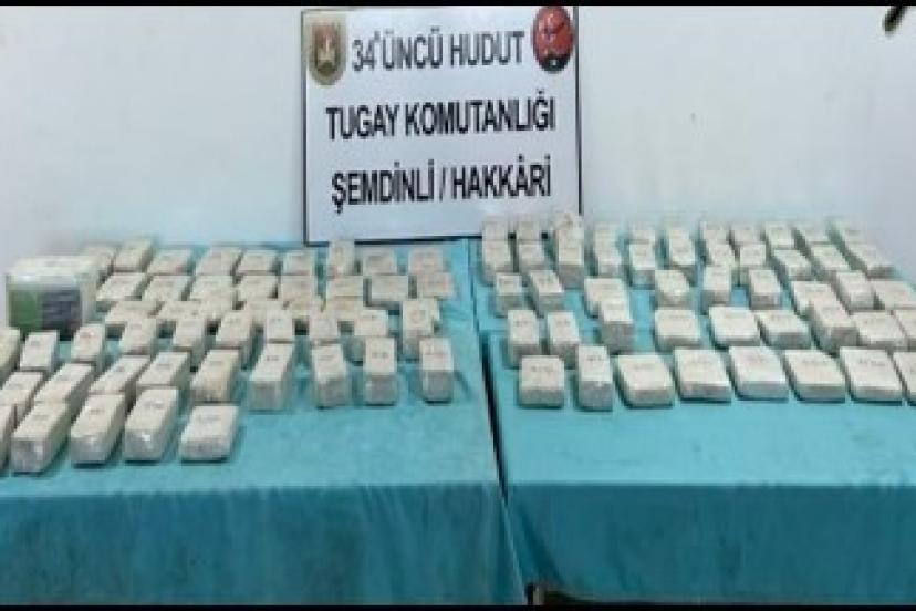 Hudut birlikleri 102 bin 429 gram uyuşturucu madde ele geçirdi
