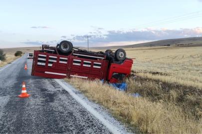 Kamyonetin devrildiği kazada 3 kişi yaralandı