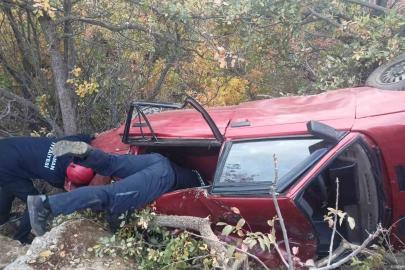 Karaman’da otomobil uçuruma yuvarlandı: 3 yaralı