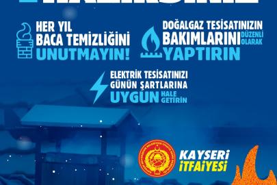 Kayseri Büyükşehir İtfaiyesi’nden ‘baca temizliği’ uyarısı