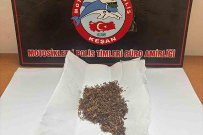 Keşan’da polisin durdurduğu 2 şüpheliden uyuşturucu ele geçirildi