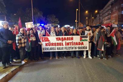 Kırklareli’nden Gazze’ye destek yürüyüşü
