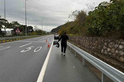 Kontrolden çıkan otomobil bariyere çarparak durabildi