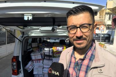 Kurulacak yeni kütüphane için tek başına elini taşın altına koydu