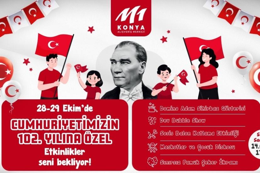 M1 Konya AVM’DE Cumhuriyet’in 102’nci yılı coşkuyla kutlanıyor