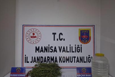 Manisa’da 320 gram esrar ve 10 litre kaçak alkol ele geçirildi