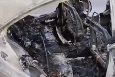 Osmaniye’de yanan otomobil küle döndü