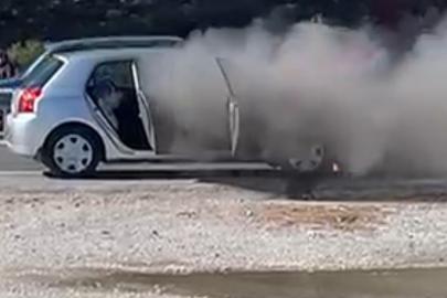 Sakar Geçidi’nde araç yangını