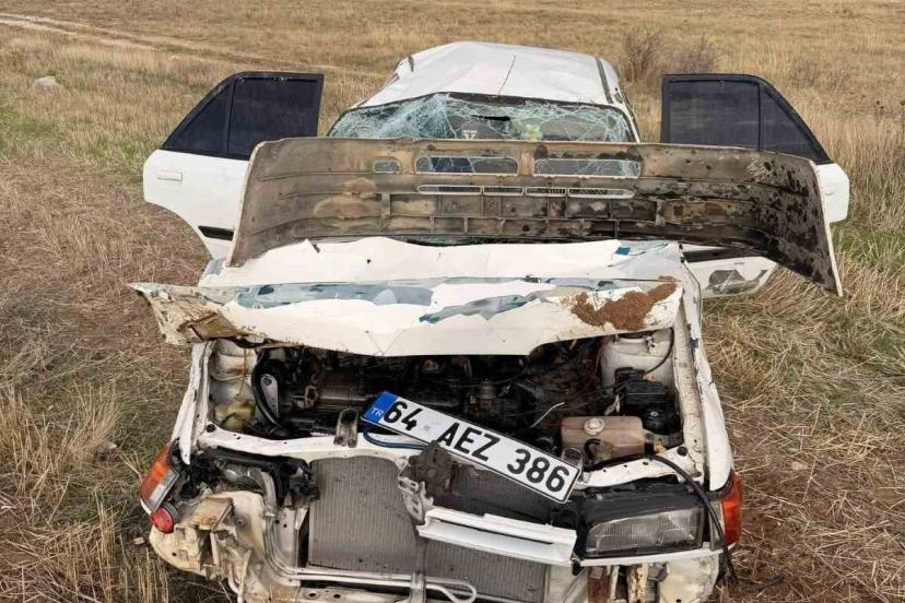 Uşak’ta otomobil tarlaya düştü: 1 kişi yaralandı