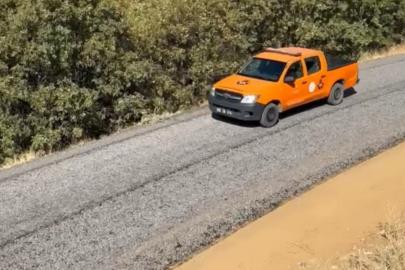 Bağlar köyü yolunda asfalt çalışması