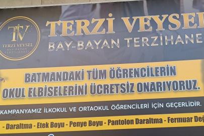 Batmanlı terziden örnek davranış: Yırtık ve sökük okul kıyafetlerini ücretsiz onarıyor