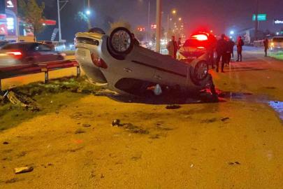 Bursa’da otomobil takla attı: 2 yaralı