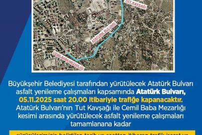 Büyükşehirden sürücülere ‘alternatif yol’ uyarısı