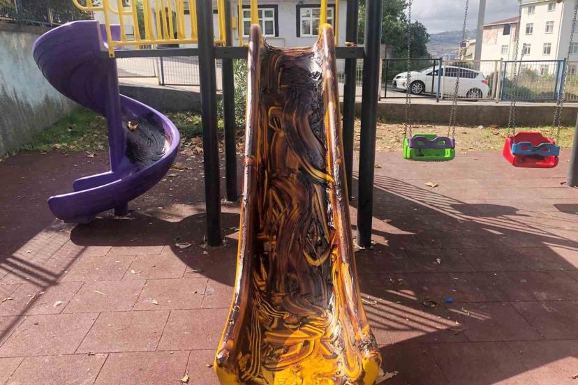 Canik’te parklara zarar verildi