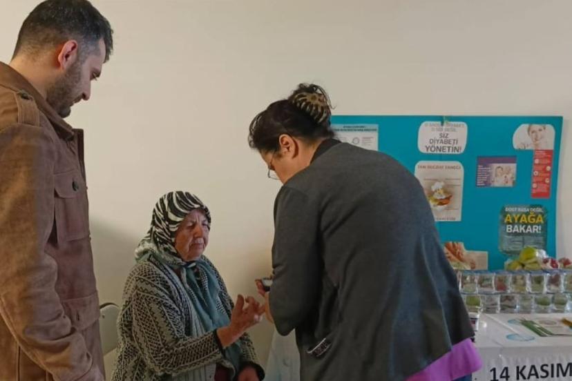 Çine’de diyabet farkındalığı için kan şekeri ölçüldü