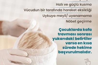 Çocuklarda kafa travmasına dikkat