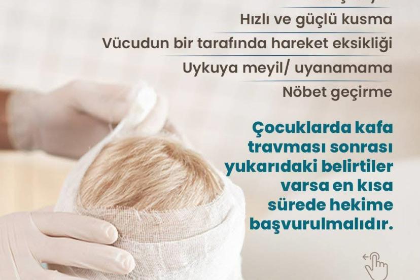 Çocuklarda kafa travmasına dikkat