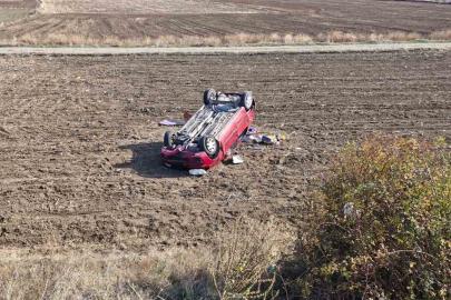 Çorum’da otomobil takla attı: 1 yaralı