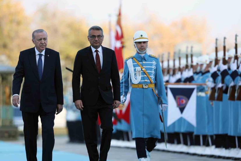 Cumhurbaşkanı Erdoğan, KKTC Cumhurbaşkanı Erhürman’ı resmi törenle karşıladı