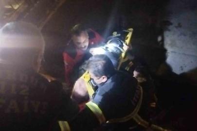 Dengesini kaybedip kanala düştü, itfaiye ekipleri kurtardı