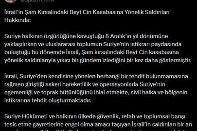 Dışişleri Bakanlığı Sözcüsü Keçeli’den İsrail’in Şam’a saldırılarına tepki