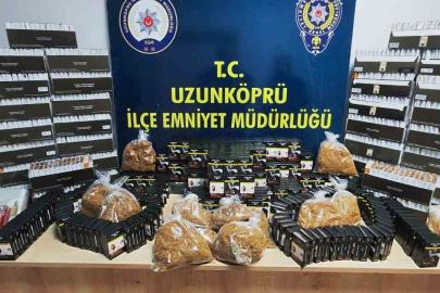 Edirne’de on binlerce kaçak makaron ele geçirildi