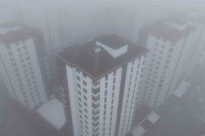 Elazığ’da 200 metreden şehir sis içinde kayboldu