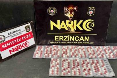 Erzincan’da 216 adet sentetik ecza ele geçirildi