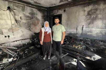 Evleri yangında küle döndü, aile canını zor kurtardı