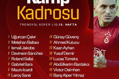 Galatasaray’ın, Kocaelispor maçı kamp kadrosu belli oldu