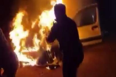 Gaziantep’te yanan araca cezaevi personeli müdahale etti, Bakan Tunç tebrik etti