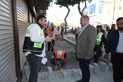 Gülpınar Divanyolu’ndaki çalışmaları yerinde inceledi