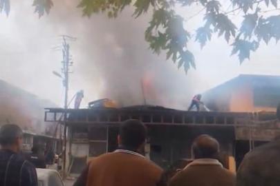 Kaporta atölyesinde yangın