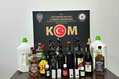 Kastamonu’da 15 şişe el yapımı alkol ele geçirildi