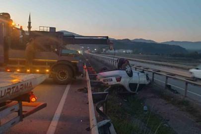 Kontrolden çıkan otomobil takla attı: 2 yaralı
